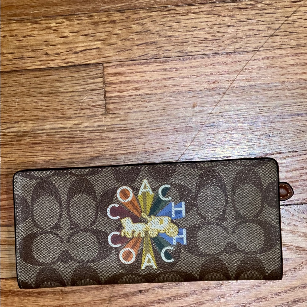 Pride Coach Signature City Tote and Slim Wallet Radial Rainbow Signature Canvas - Picture 10 of 13